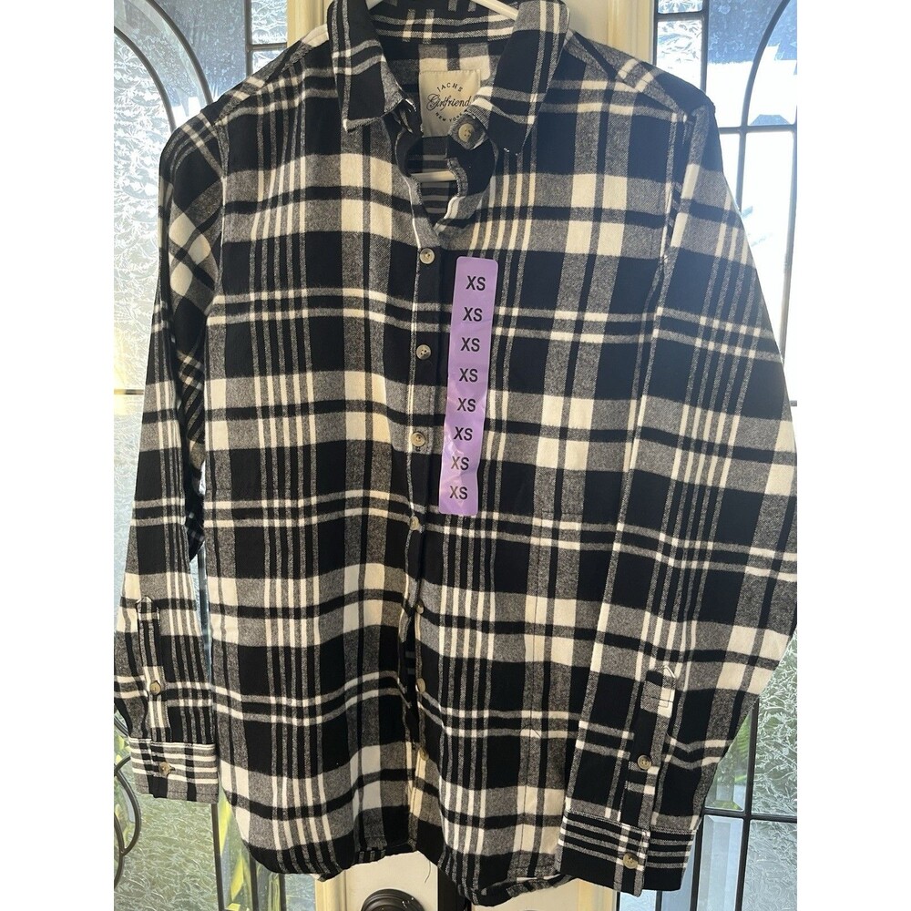 Jachs Girlfriend New York Long Sleeve Flannel Button Down Shirt Women’s XS NWT